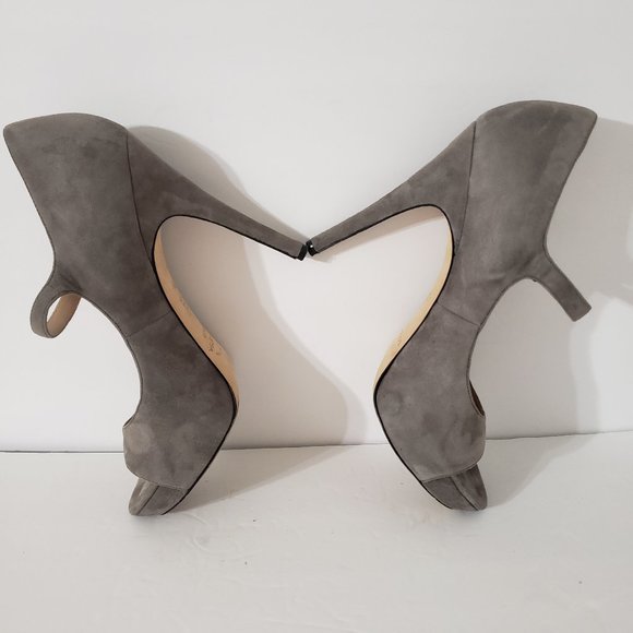 Via Spiga Suede Stilettos Open Toe Shoes Size 7 - Picture 7 of 8